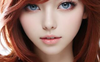 AI girl with red hair wallpaper