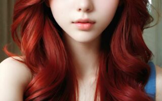 AI girl with red hair wallpaper