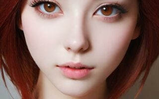 AI girl with red hair wallpaper