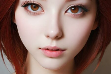 AI girl with red hair wallpaper