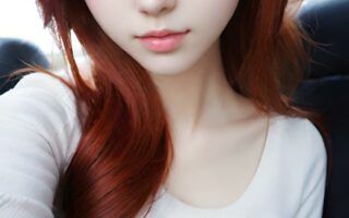 AI girl with red hair wallpaper