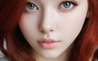 AI girl with red hair wallpaper