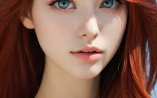 AI girl with red hair wallpaper