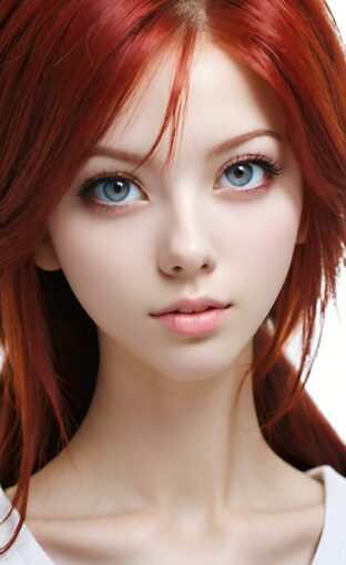 AI girl with red hair wallpaper