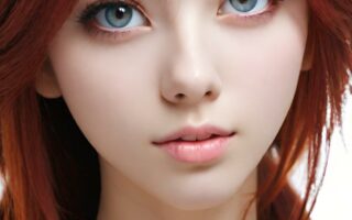 AI girl with red hair wallpaper