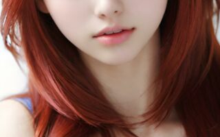 AI girl with red hair wallpaper
