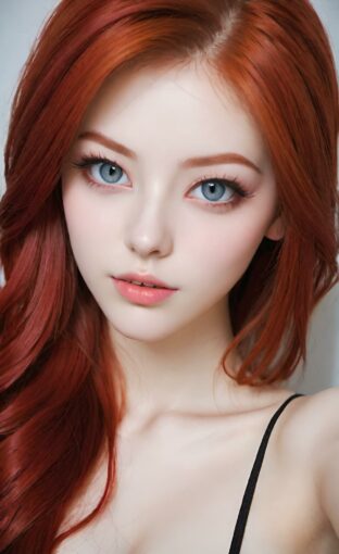 AI girl with red hair wallpaper