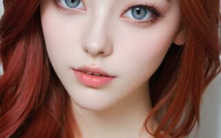 AI girl with red hair wallpaper