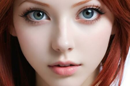AI girl with red hair wallpaper