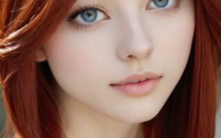 AI girl with red hair wallpaper