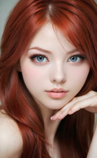 AI girl with red hair wallpaper