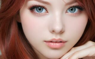 AI girl with red hair wallpaper