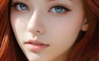 AI girl with red hair wallpaper