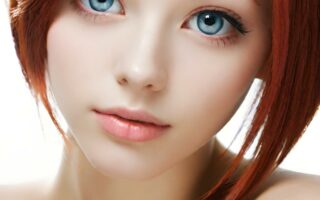 AI girl with red hair wallpaper