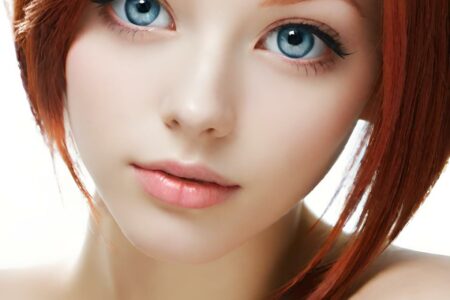 AI girl with red hair wallpaper