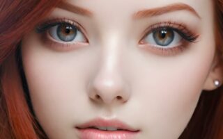 AI girl with red hair wallpaper