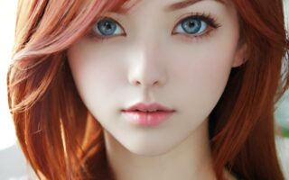 AI girl with red hair wallpaper