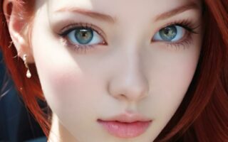 AI girl with red hair wallpaper
