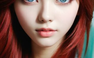 AI girl with red hair wallpaper