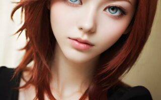 AI girl with red hair wallpaper