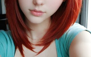 AI girl with red hair wallpaper