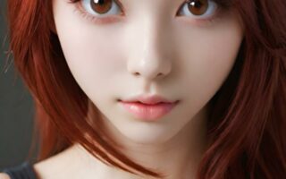 AI girl with red hair wallpaper