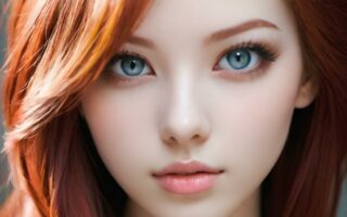 AI girl with red hair wallpaper