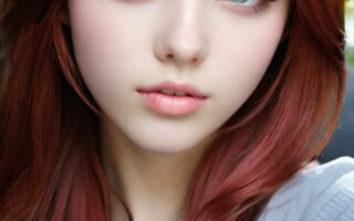 AI girl with red hair wallpaper