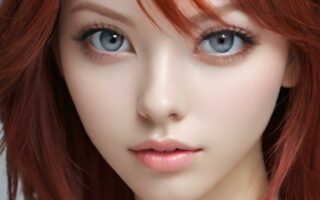 AI girl with red hair wallpaper
