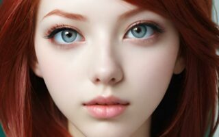 AI girl with red hair wallpaper