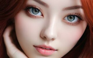 AI girl with red hair wallpaper