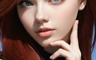 AI girl with red hair wallpaper