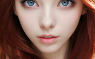 AI girl with red hair wallpaper
