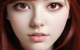 AI girl with red hair wallpaper