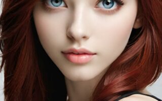 AI girl with red hair wallpaper