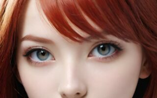AI girl with red hair wallpaper