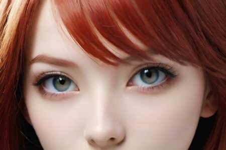 AI girl with red hair wallpaper
