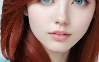 AI girl with red hair wallpaper