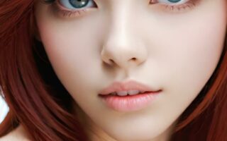 AI girl with red hair wallpaper