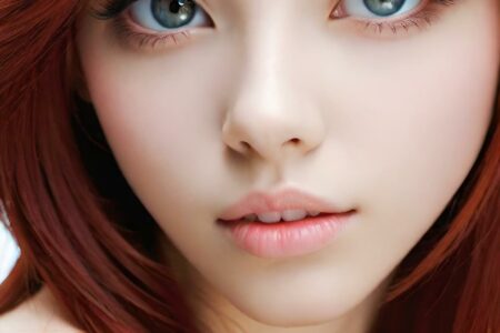 AI girl with red hair wallpaper