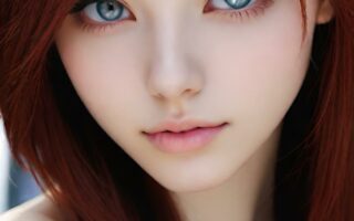 AI girl with red hair wallpaper
