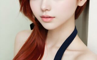 AI girl with red hair wallpaper