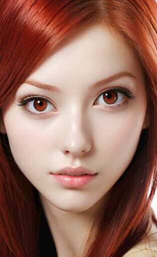 AI girl with red hair wallpaper