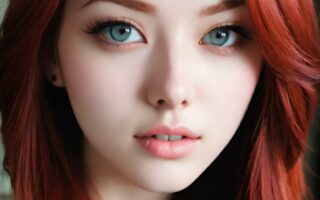 AI girl with red hair wallpaper