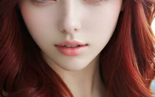 AI girl with red hair wallpaper