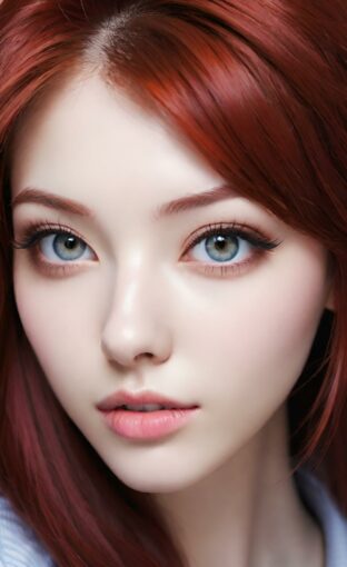 AI girl with red hair wallpaper