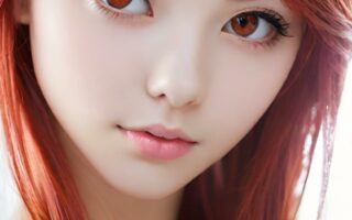 AI girl with red hair wallpaper
