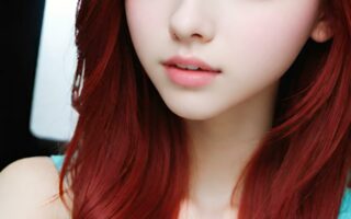 AI girl with red hair wallpaper