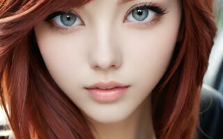 AI girl with red hair wallpaper