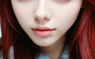 AI girl with red hair wallpaper